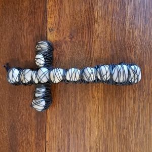 Cross Handcrafted with thick Wire and Stones